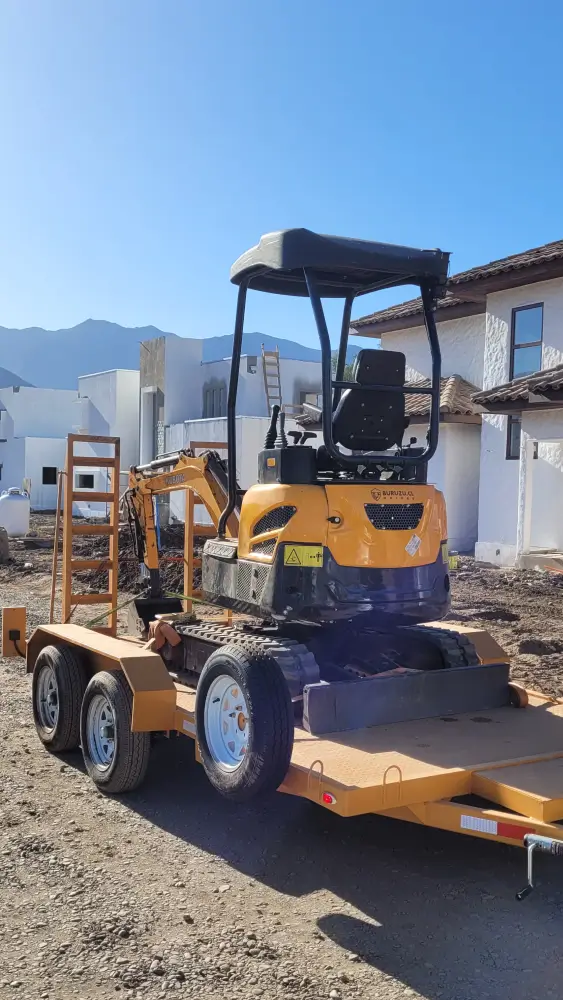 Miniexcavadora para cimientos de construcción